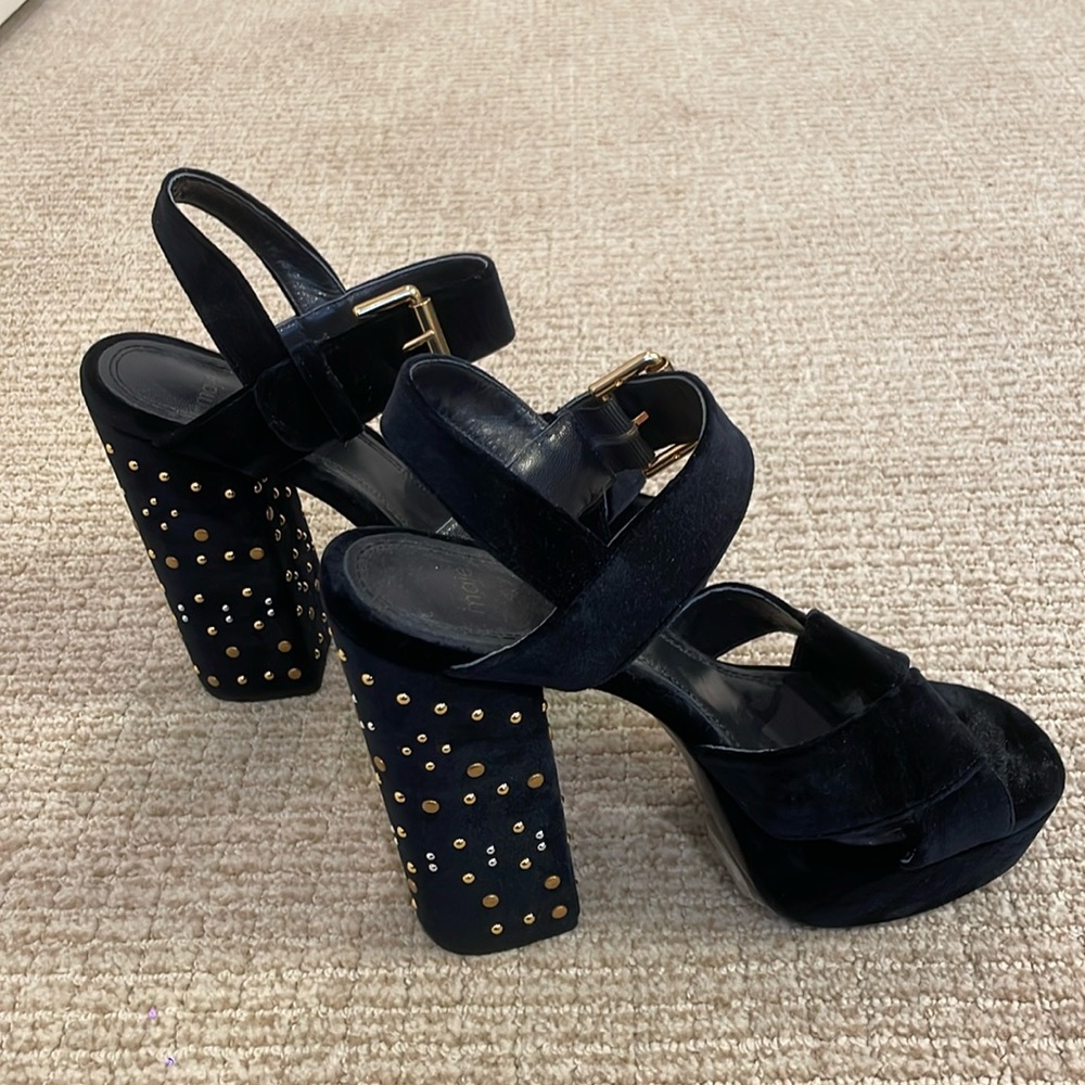 Maje navy velvet  with gold and silver stone detailing